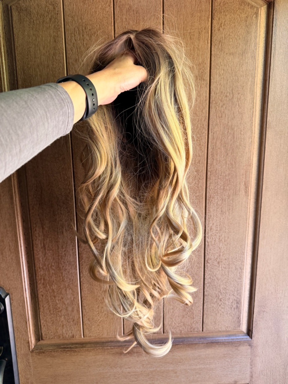 Synthetic Wavy Clip-In Hair Extension - Blonde/Brown